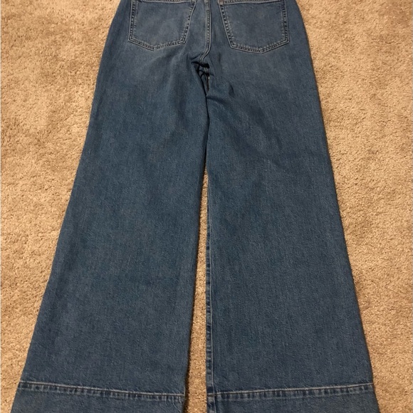 J Crew Blue Flare Wide-Leg Jeans with Classic Faded Look - Picture 6 of 7